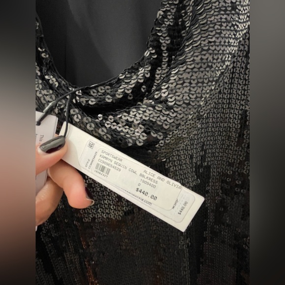 Alice + Olivia black sequin mini dress with cowl back (brand new with tags) - Picture 4 of 6